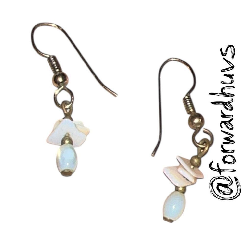Bundle Sale 3 for $15 | Mother of Pearl & Shell Chip Dangle Earrings - Picture 7 of 8